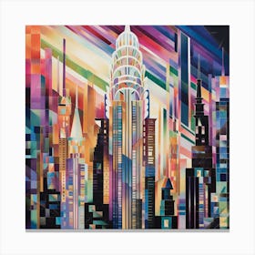 Art Deco towering skyscrapers Canvas Print