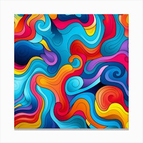 Abstract Colorful Wavy Pattern Background Canvas Print