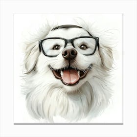 Dog With Glasses 47 Canvas Print