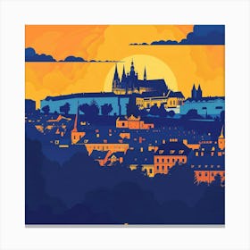 A Prague Castle Vector Design Illustration 1720468400 2 Canvas Print