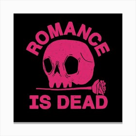 Romance Is Dead Skull Canvas Print