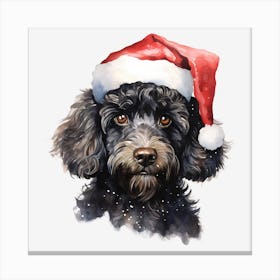 Santa Poodle Canvas Print