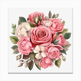 Bouquet Of Pink Roses 5 Canvas Print