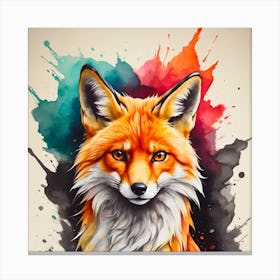 Fox Painting Canvas Print