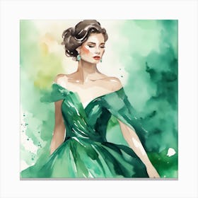 Emerald Green Dress 1 Canvas Print