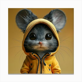 Mouse In A Yellow Jacket Canvas Print