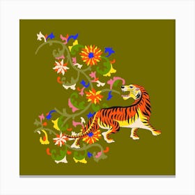 Tiger Tapestry Square Canvas Print