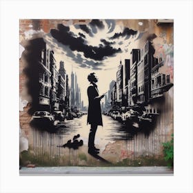 Man In The City Canvas Print