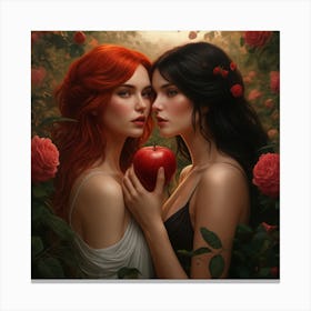 Temptation (Eve & Lilith) Canvas Print