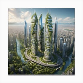 Cityscape Of The Future Canvas Print