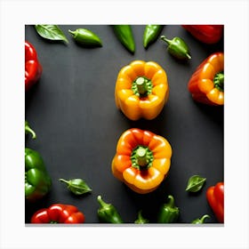 Colorful Peppers 3 Canvas Print