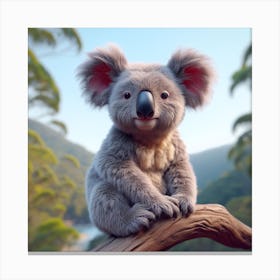 Koala 3D Model Canvas Print