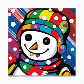 Snowman - Abstract Christmas Canvas Print