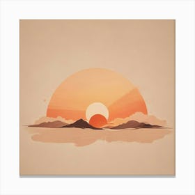 Sunset Over Mountains Canvas Print