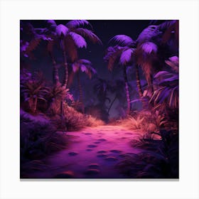 Purple Night In The Jungle Canvas Print