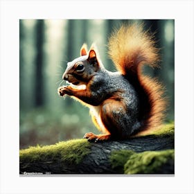 Squirrel In The Forest 204 Canvas Print