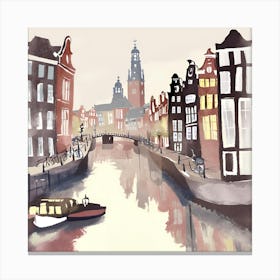 Amsterdam water colour Canvas Print