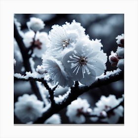Cherry Blossoms In The Snow 1 Canvas Print