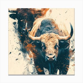 Bulls Running Canvas Print