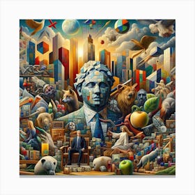The Fragmented Faces of Power and Creativity in the Future Canvas Print
