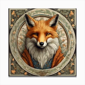 william morris inspired fox portrait Canvas Print