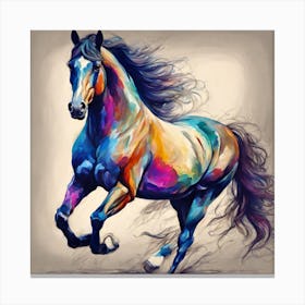 Colorful Horse Painting Canvas Print