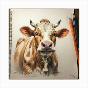 Cow Drawing 10 Canvas Print