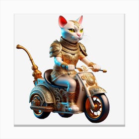 Cat On A Motorcycle 2 Canvas Print