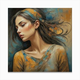 'The Girl With Long Hair' Art Print Canvas Print