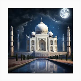 Taj Mahal At Night Canvas Print