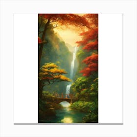 Waterfall In The Forest 3 Canvas Print