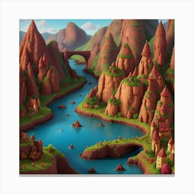 Mountain Village Serenity Canvas Print