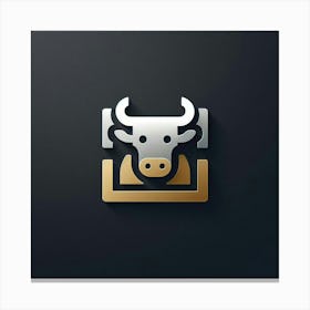 Bull Logo Design Canvas Print