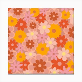 1970 Daisy Flowers 4 Canvas Print