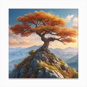 Lone Tree On Top Of Mountain 61 Canvas Print