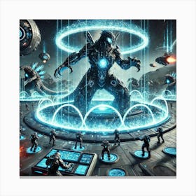 Cosmic Warden Deploying Kaiju Restraint Fields Canvas Print