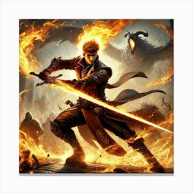 Kael Firebrand Elemental Mastery Converted Canvas Print