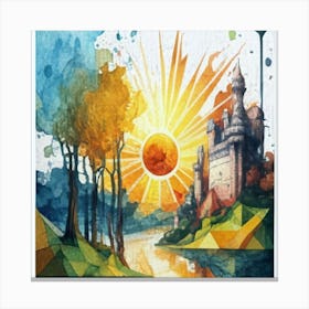 Watercolor landscapes 6 Canvas Print