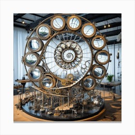 Clock In A Museum Canvas Print