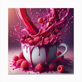 Splash Of Raspberry Juice In A Cup Canvas Print