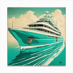 Yacht In The Ocean 5 Canvas Print