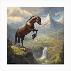 Horse In The Mountains 2 Canvas Print