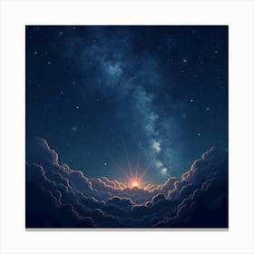 Mystical Night Sky With Swirling Constellations And Stars 1 Canvas Print