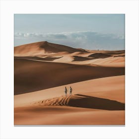 Two People Walking In The Desert Canvas Print