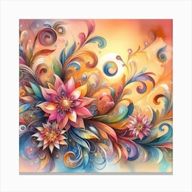 Abstract Flower Painting 10 Canvas Print