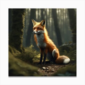 Fox In The Forest 79 Canvas Print