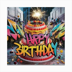 Happy Birthday 3 Canvas Print