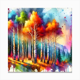 Colorful Aspen Trees Canvas Print