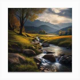 Stream In The Mountains 3 Canvas Print