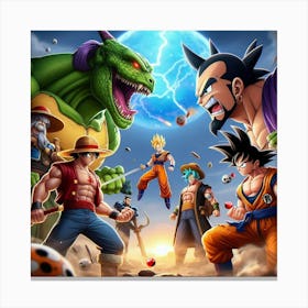 Dragon Ball Z Vs One Piece Canvas Print